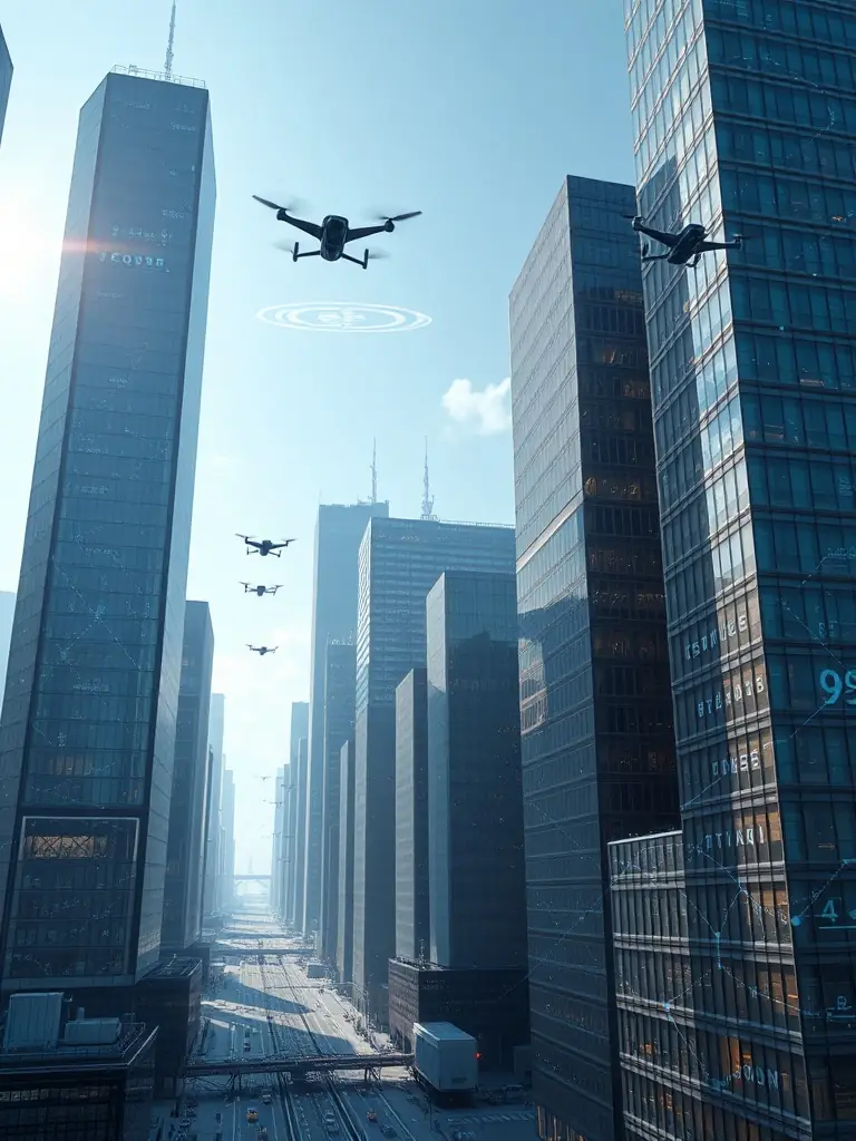 An image depicting advanced technology, such as a futuristic cityscape with interconnected devices or a close-up of a sophisticated AI interface.